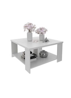 DANUBE HOME Paz Coffee Table Multi Functional Living Room Desk Space Saving Center Table Furniture For Home Living Room L 90 x W 90 x H 45.5 cm White  - Image 5
