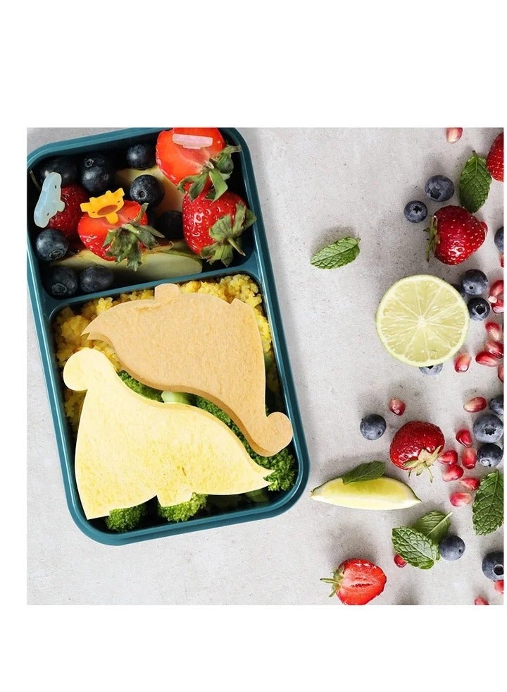 Sandwich Cutter and Sealer, 38PCS Cutters for Kids, Great For Toddler Lunch Box Containers, includes Fruit Vegetable cookie cutters, Food Pick forks - Image 5