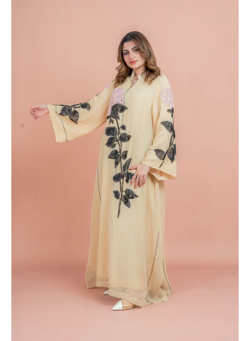 اكسا جلابية كريستال يدوية حديثة