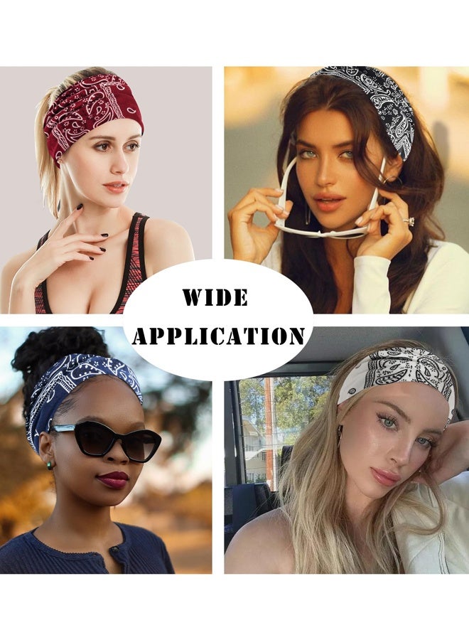 5 قطع نساء فتيات معقدات بوهو طباعة عصابات الرأس لا ينزلق غطاء شعر واسع توربان يوغا رياضة الشعر اكسسورات الجيم نزهات في الهواء الطلق مهرجانات الموسيقى مكتب التسوق غير الرسمي ارتداء عطلة نهاية الأسبوع غيتاواي أيام شعر سيئة سريعة التصفيف - Image 2