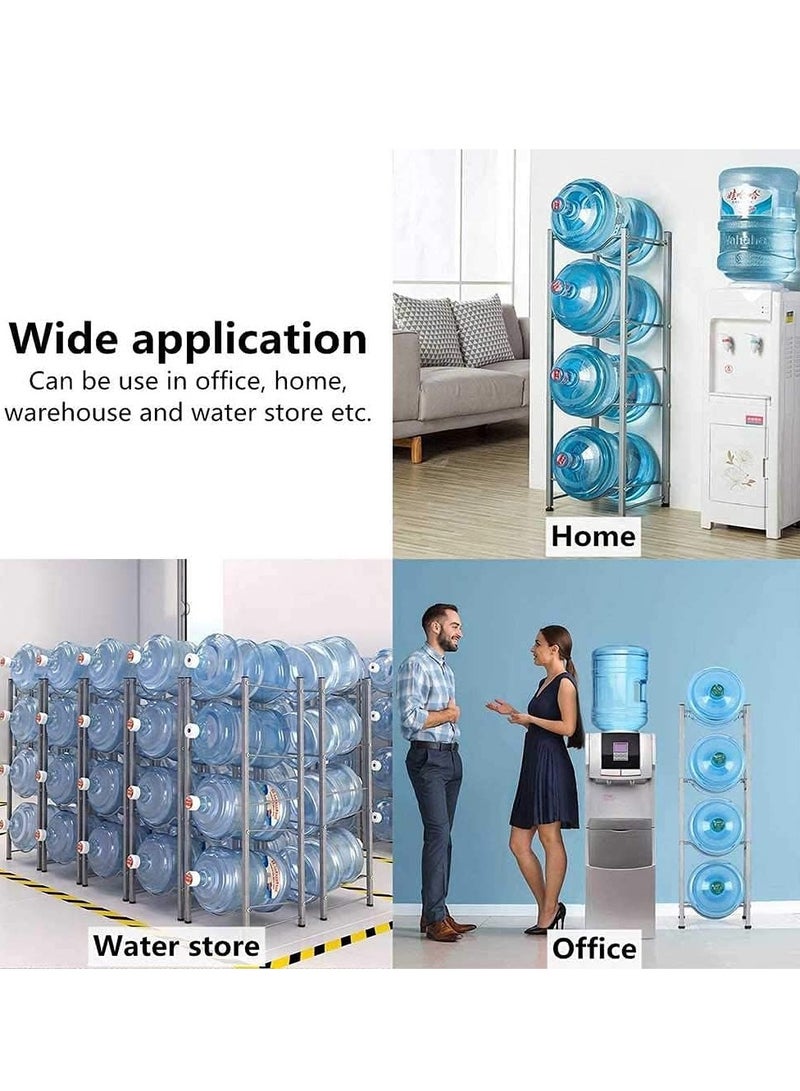 Water Bottle Holder 4-Tier Cooler Jug Rack, 5 Gallon Water Bottle Storage Rack Detachable Heavy Duty Water Bottle Stand Storage for Home Office Warehouse - Image 5
