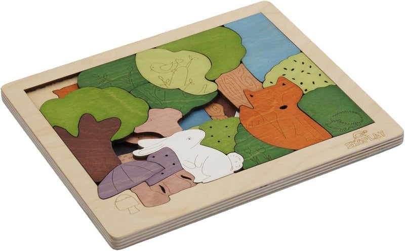 EKOPLAY 31 Piece Woodlands Wooden Puzzle for Kids, Jigsaw Puzzle for Pre-School Kids, Learning Educational Toys Gifts for Boys & Girls - Image 3