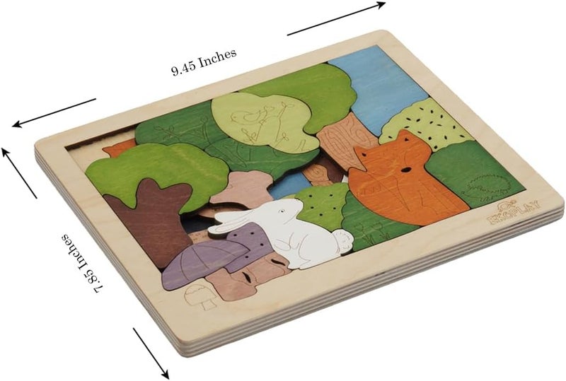 EKOPLAY 31 Piece Woodlands Wooden Puzzle for Kids, Jigsaw Puzzle for Pre-School Kids, Learning Educational Toys Gifts for Boys & Girls - Image 2