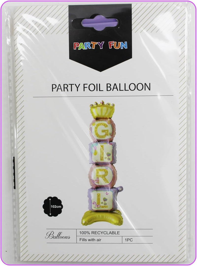 Fitto It's a Girl Foil Balloon 36 Inch Pink, Birthday Party Decoration - Image 5