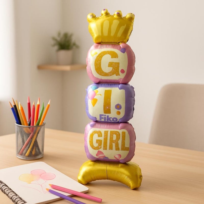 Fitto It's a Girl Foil Balloon 36 Inch Pink, Birthday Party Decoration - Image 2