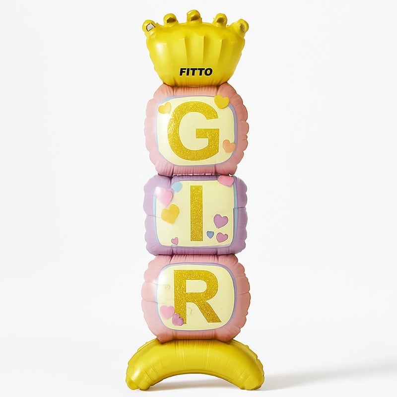 Fitto It's a Girl Foil Balloon 36 Inch Pink, Birthday Party Decoration - Image 1