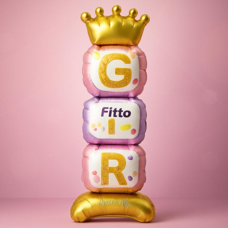 Fitto It's a Girl Foil Balloon 36 Inch Pink, Birthday Party Decoration - Image 3