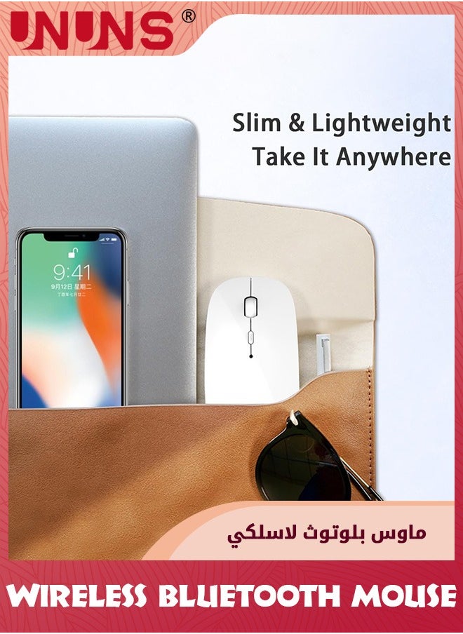 UNUNS Wireless Mouse,Bluetooth Mice,2.4GHz Mouse With USB Mini Receiver,Mouse For Laptop PC Computer Notebook,Optical Tracking Mice,Silent Mouse,Battery Powered,White  - Image 4