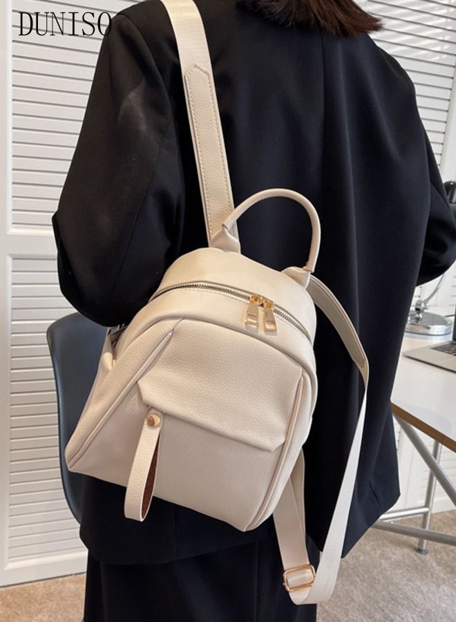 DUNISO Classic Waterproof Travel Backpack For Women Softable Faux Leather Large Capacity School Backpack Anti Theft Pragmatic Backpack For College Girls Students - Image 1