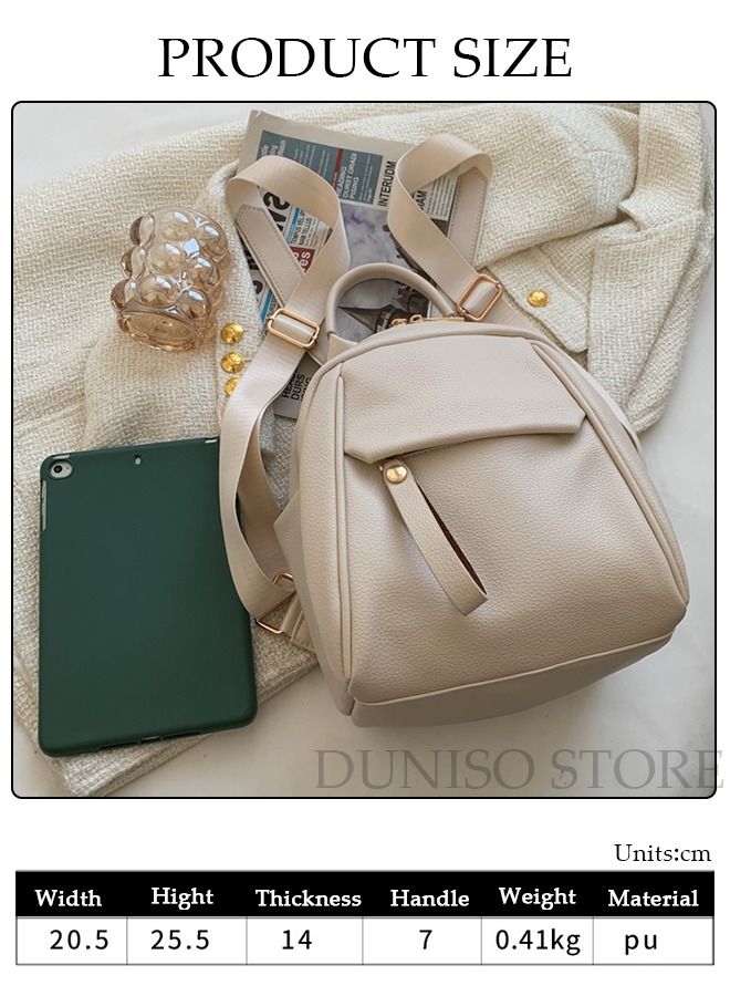 DUNISO Classic Waterproof Travel Backpack For Women Softable Faux Leather Large Capacity School Backpack Anti Theft Pragmatic Backpack For College Girls Students - Image 4