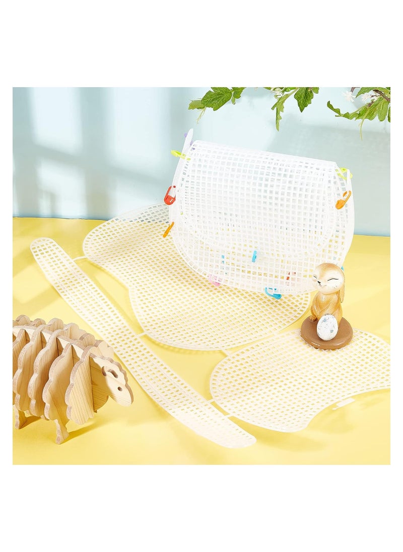 SYOSI - 6 Sets Mesh Clear Plastic Canvas Sheets Crossbody Woven Bag Mesh Sheets for Embroidery DIY Needlepoint Embroidery Blank Canvas Sheets form Cross Stitch Plastic Plate for Making Embroidery - Image 1