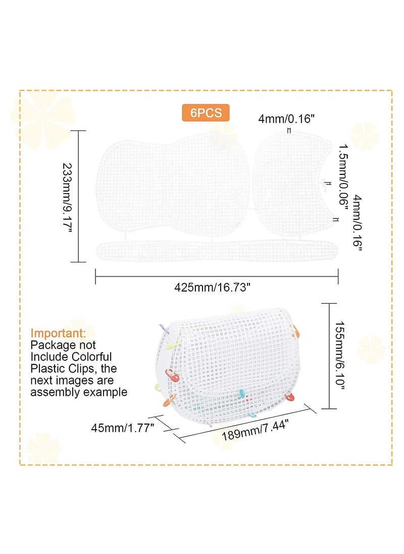 SYOSI - 6 Sets Mesh Clear Plastic Canvas Sheets Crossbody Woven Bag Mesh Sheets for Embroidery DIY Needlepoint Embroidery Blank Canvas Sheets form Cross Stitch Plastic Plate for Making Embroidery - Image 1