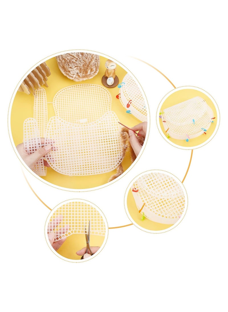 SYOSI - 6 Sets Mesh Clear Plastic Canvas Sheets Crossbody Woven Bag Mesh Sheets for Embroidery DIY Needlepoint Embroidery Blank Canvas Sheets form Cross Stitch Plastic Plate for Making Embroidery - Image 1