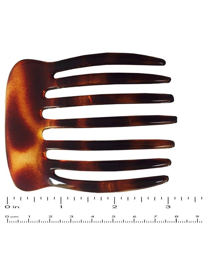 Parcelona French Fingers Seven Teeth Large 2 Pieces Celluloid Acetate Tortoise Shell Hair Side Hair Combs - Image 3