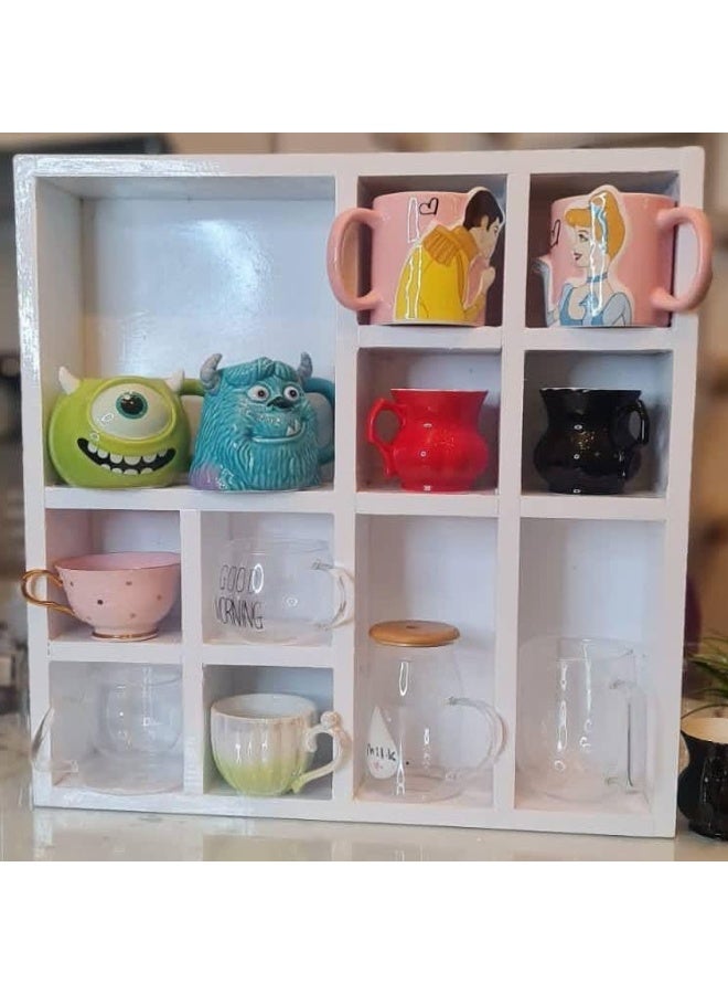 Stylish Wooden Mug Holder & House-Shaped Storage Organizer – Modern Natural Wood Shelf for Coffee Cups, Teas, Mugs, and Small Kitchen Accessories – Elegant Home Decor for Kitchens, Dining Rooms, and Office Spaces - Image 1