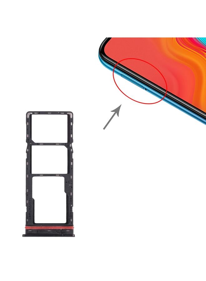 erorex For infinix Hot 8 Lite X650 SIM Card Tray + SIM Card Tray + Micro SD Card Tray (Black) - Image 4