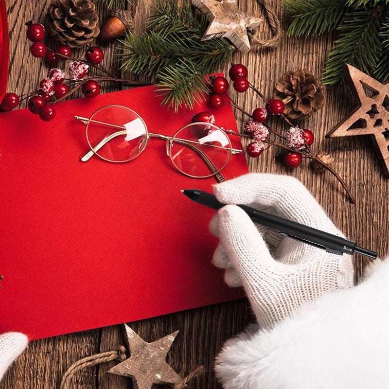 smttw 4 in1 Multi-Function Refillable & Retractable Ballpoint Pen + 0.5mm Mechanical Pencil, Fine Point, Black Metal Barrel, Black/Red/Blue Inks, Multicolor Pen With Metal Gift Box - Image 5