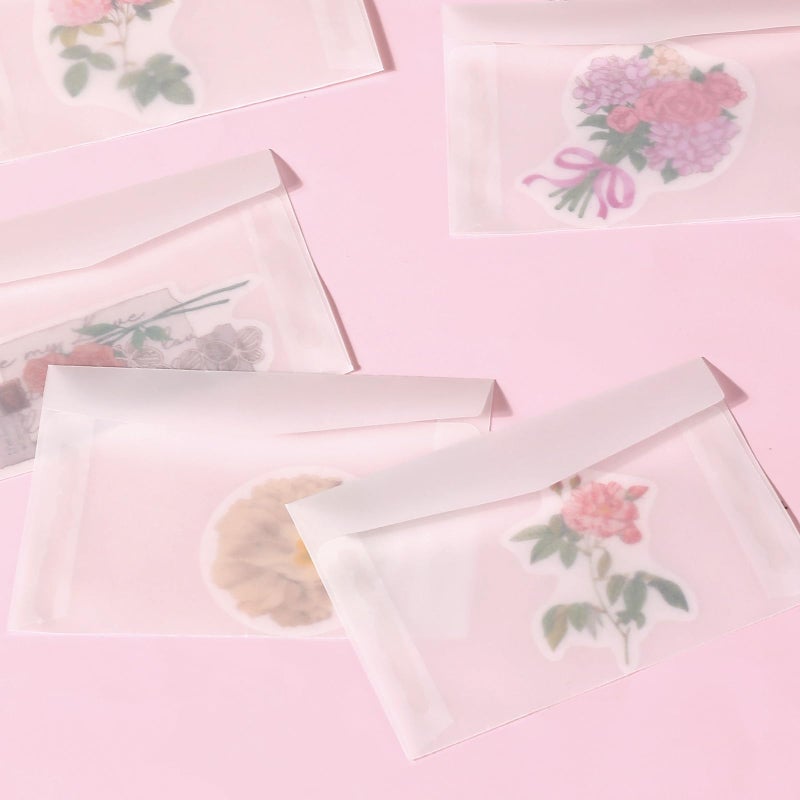 Aeaocvo 50 PCS Glassine Envelopes 4.5 Ã— 3.2" Translucent Envelope Small Clear Envelope Self Sealing Mini Envelopes for Stamps Coins Seeds Collecting Lottery Ticket Gift Card Wedding Invitation - Image 3