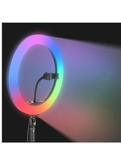 SHOPI Ring LED lamp color (multicolor) RGB MJ45 with a holder for a smartphone and a tripod  - Image 2
