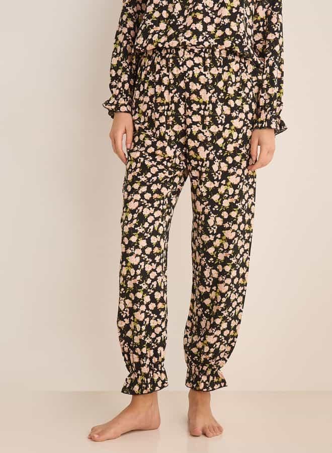 سبلاش فيڤ طقم بيجامة بلوزة بأكمام طويلة وطبعة زهور - Image 4