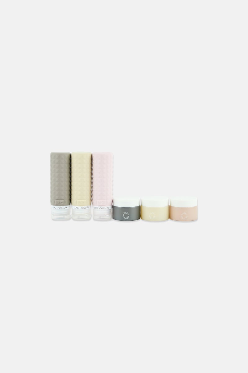 Luxe + Willow 7 Pieces Travel Bottle And Pouch Set, Multicolor - Image 3