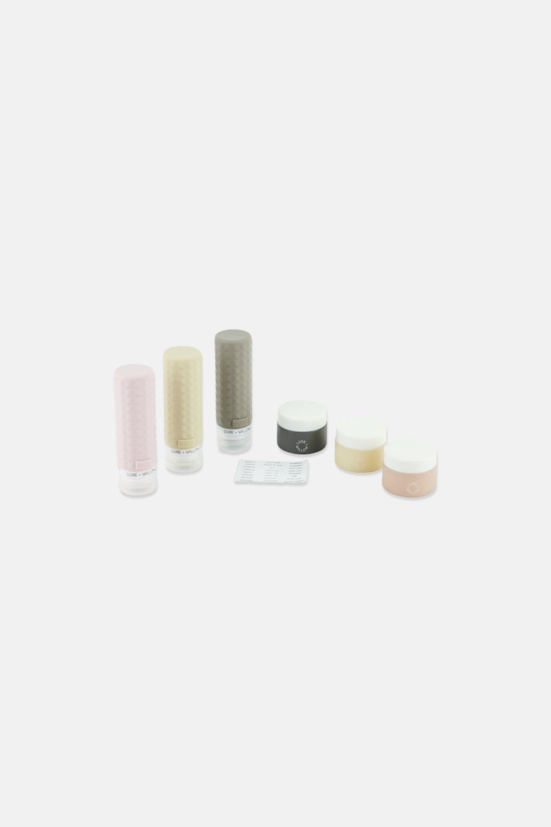 Luxe + Willow 7 Pieces Travel Bottle And Pouch Set, Multicolor - Image 5
