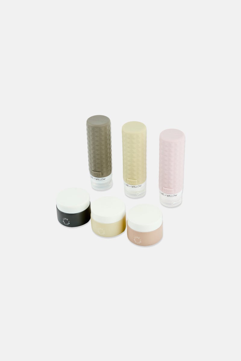 Luxe + Willow 7 Pieces Travel Bottle And Pouch Set, Multicolor - Image 2