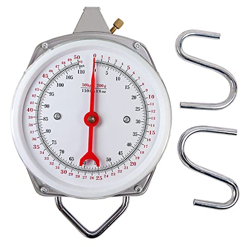 NFZUNW Spring Hanging Dial Scale,110lbs Industrial Hanging Scale,Spring Mechanical Hanging Scale for Kitchen Fishing,Mechanical Luggage Scale - Image 1