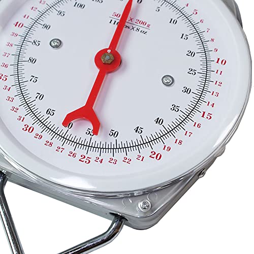 NFZUNW Spring Hanging Dial Scale,110lbs Industrial Hanging Scale,Spring Mechanical Hanging Scale for Kitchen Fishing,Mechanical Luggage Scale - Image 4