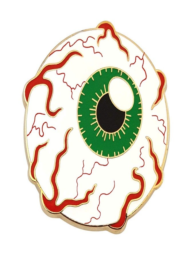 Pinsanity Creepy Bloodshot Eyeball Halloween Horror Enamel Lapel Pin - Image 1