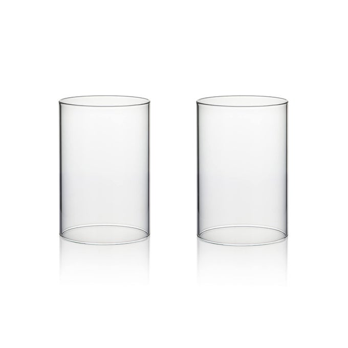 HURRICANE CANDLE HOLDER SLEEVE WIDE 4 HEIGHT 6 2 PIECES HST0406_2PC CLEAR GLASS CYLINDER OPEN BOTH ENDS CHIMNEY SHADE TUBE