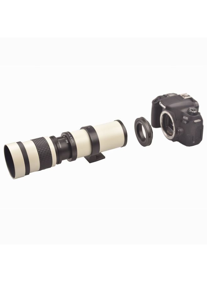 Generic 420-800mm F8.3 Manual Lens Tele Zoom Tele SLR Moon Exploration Bird Photography Scenery Made In China-Body Color:White-l Bayonet  - Image 1