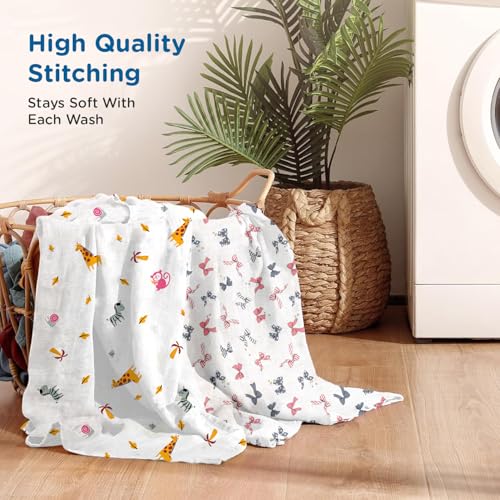 Mee Mee 100% Muslin Cotton Baby Swaddle Wrappers Set (PK-3)| Baby Towel| Soft, Quick-Drying & Highly Absorbent Blanket | Printed Mulmul Swaddle Cloth,Newborn Essentials (Multicolour, 120x100 cm) - Image 5