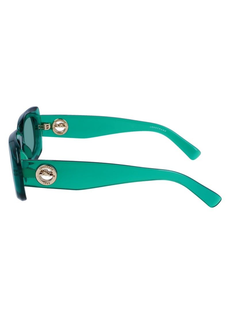 Longchamp Women's UV Protection Rectangular Shape  Sunglasses LO716S-303-5221 - Lens Size: 52 - Green - Image 4
