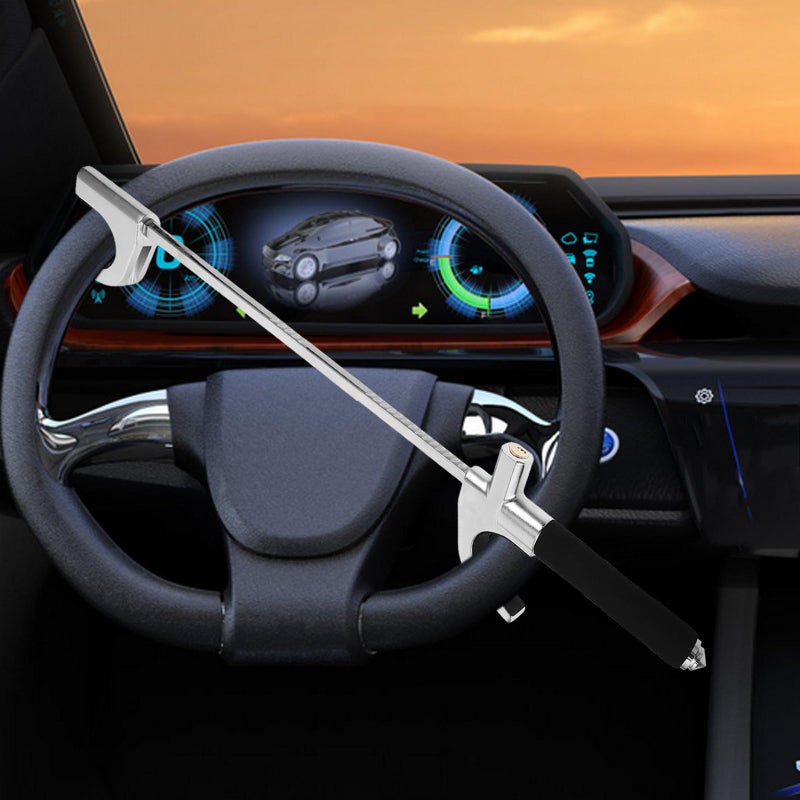 Retractable U Shaped Car Steering Wheel Lock Adjustable Anti Theft Device Universal Fit - Image 5