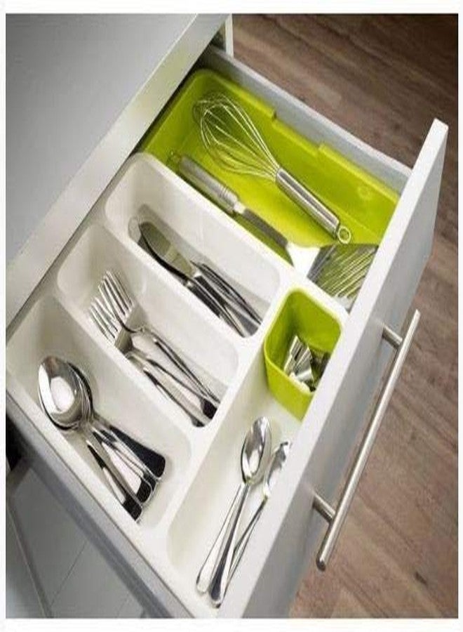 Tuzech rawer Store Expandable Cutlery Tray Organiser - Green - Modern Home - Image 1