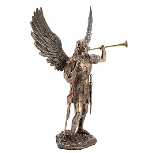 Veronese Design13 Inch Archangel Saint Gabriel Statue Cold Cast Resin Bronze Finish - Image 3