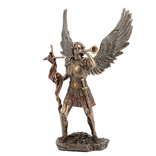 Veronese Design13 Inch Archangel Saint Gabriel Statue Cold Cast Resin Bronze Finish - Image 1