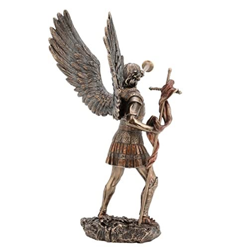 Veronese Design13 Inch Archangel Saint Gabriel Statue Cold Cast Resin Bronze Finish - Image 4