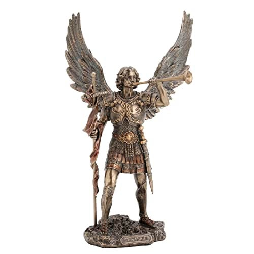 Veronese Design13 Inch Archangel Saint Gabriel Statue Cold Cast Resin Bronze Finish - Image 2