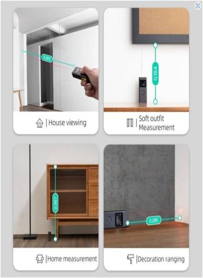 Xiaomi - Xiaomi Mijia Smart Laser Rangefinder, 3mm High Precision, Smart Measurement Tool, Real Time Measuring Device, 0.7W Operating Power, Black | MJJGCJYD001QW - Image 1