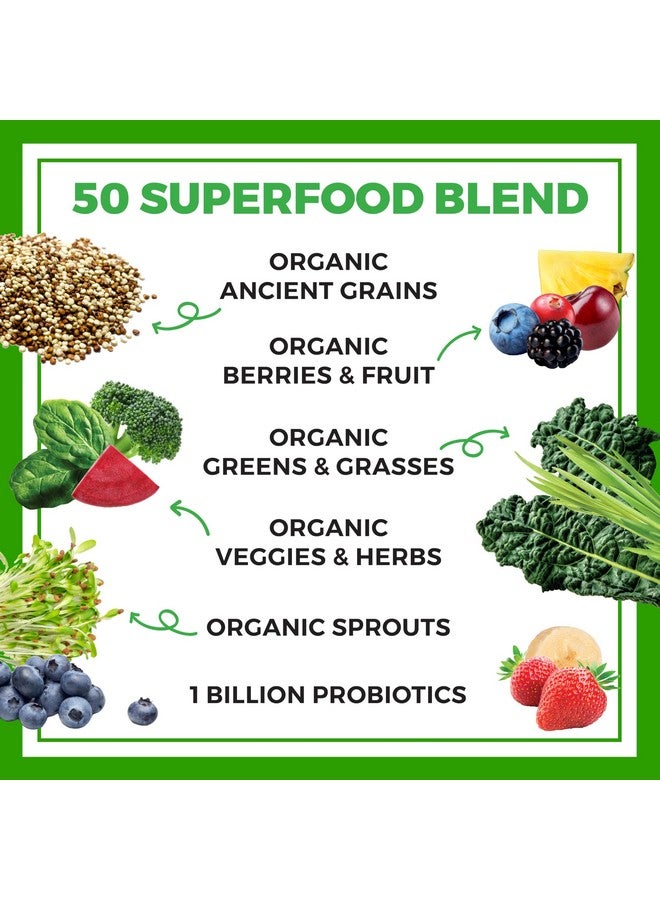 Orgain Organic Greens Powder + 50 Superfoods, Berry - 1 Billion Probiotics for Digestive Health, Antioxidants, Vegan, Plant-Based, Gluten-Free, Non-GMO, Green Juice & Smoothie Drink Mix - 0.62lb - Image 3