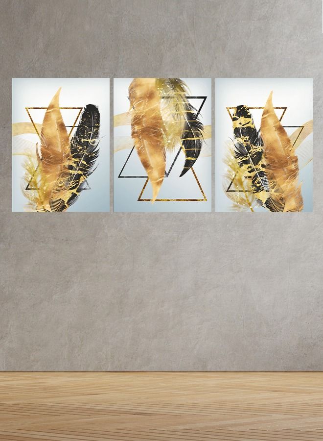 Marktna Decorative Wall Art Painting With an Abstract Design, 3 Pieces, Size 120x60cm - Image 1