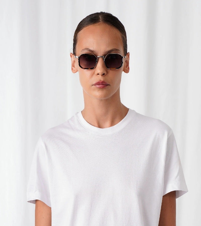  اكسبليست باوتس نظارات شمسية أنيقة من ليكس للجنسين فضي وسلحفاة بتدرج رمادي - Image 4