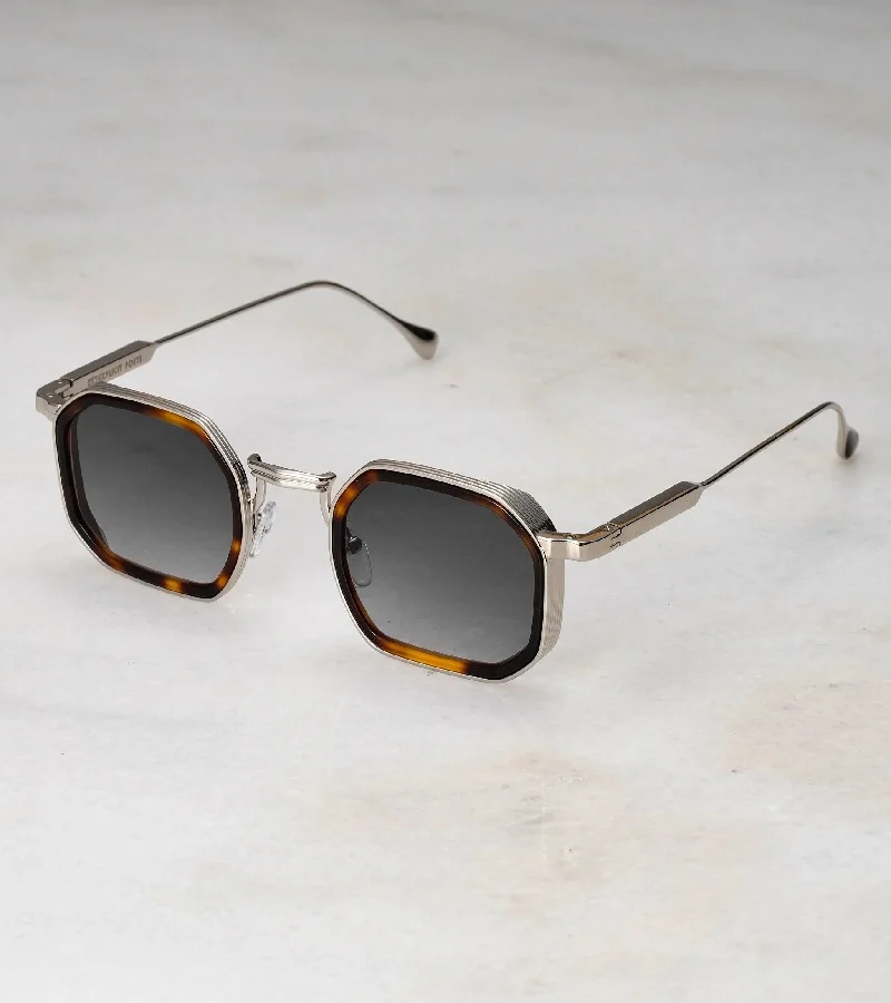 Explicit Poets Explicit Poets Unisex LEX Silver & Tortoise - Gradient Gray Stylish Sunglasses, A8EP7