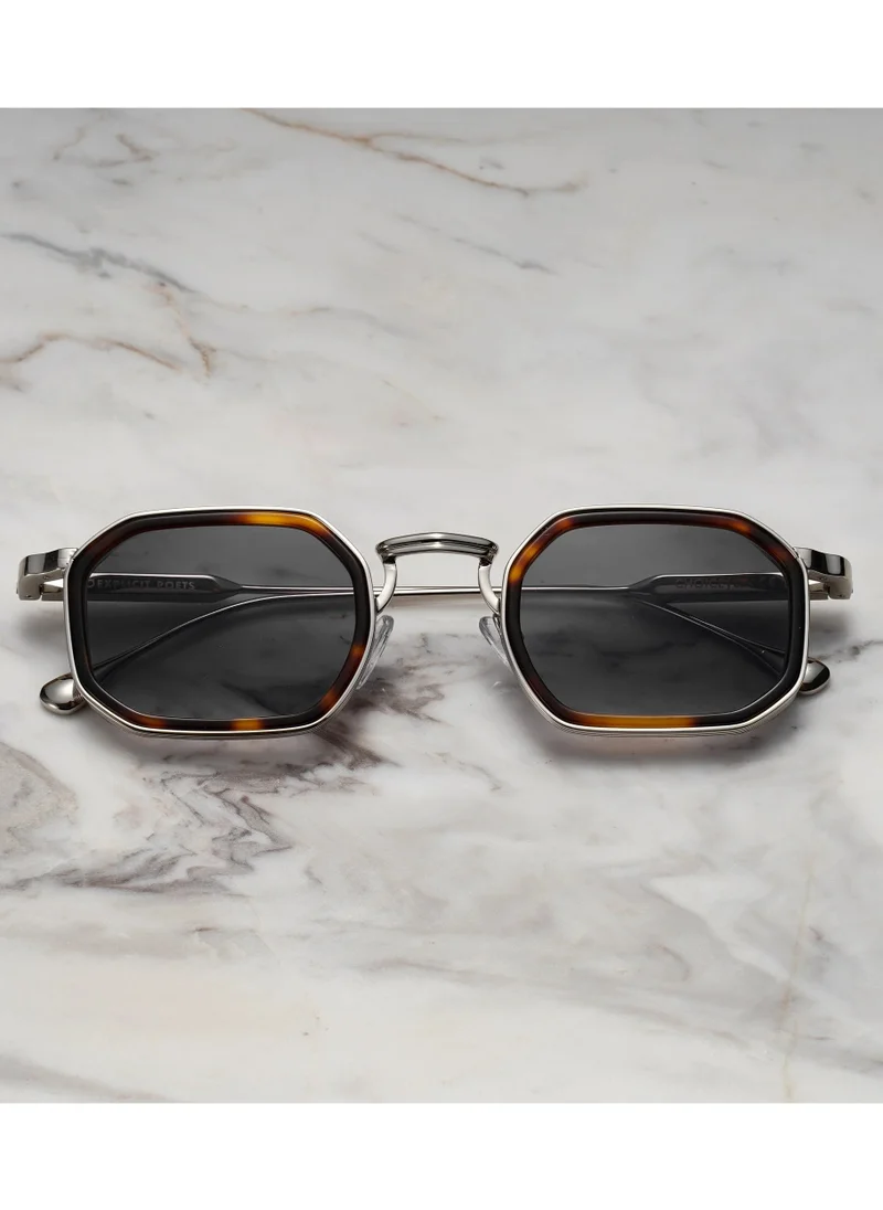 الشعراء الصريحون Explicit Poets Unisex LEX Silver & Tortoise - Gradient Gray Stylish Sunglasses, A8EP7