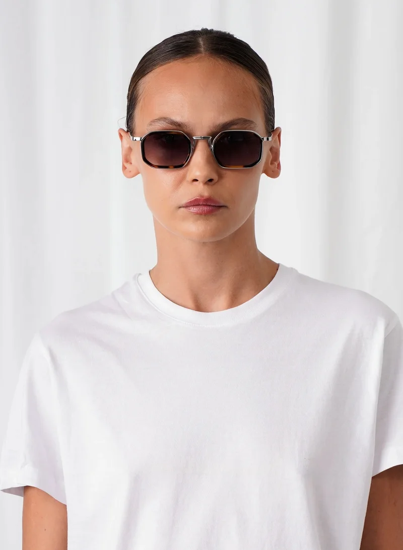 Explicit Poets Explicit Poets Unisex LEX Silver & Tortoise - Gradient Gray Stylish Sunglasses, A8EP7