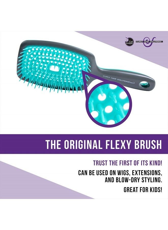 The Original FLEXY BRUSH (Turquoise) For Detangling and Curl Clumping