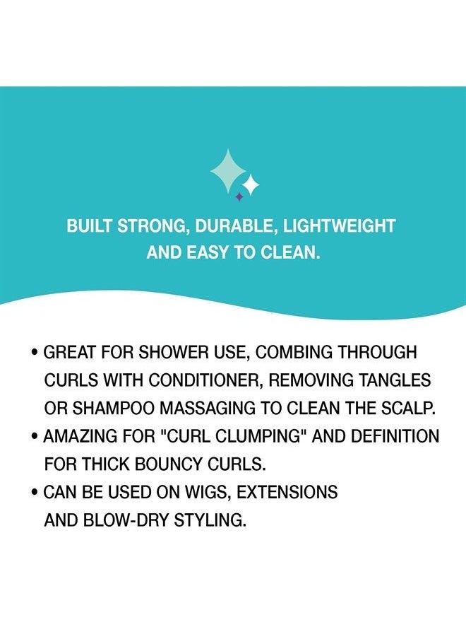 The Original FLEXY BRUSH (Turquoise) For Detangling and Curl Clumping