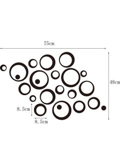 NIBEMINENT Round Wall Mirror Stickers Black 15.00 x 0.50 15.00cm 